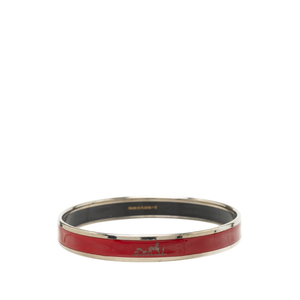 Pre-Loved Hermes Narrow Enamel Calech Bangle 65